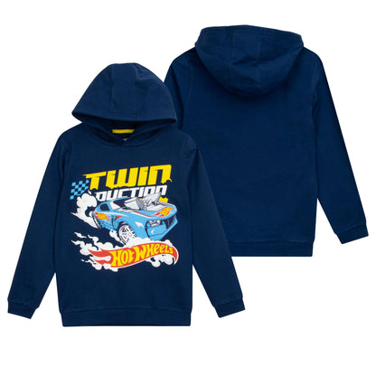 Hot Wheels Hoodie | Race Car Boys Hoodie | Cotton Boys' Hoodies | Blue | 3-4 Years