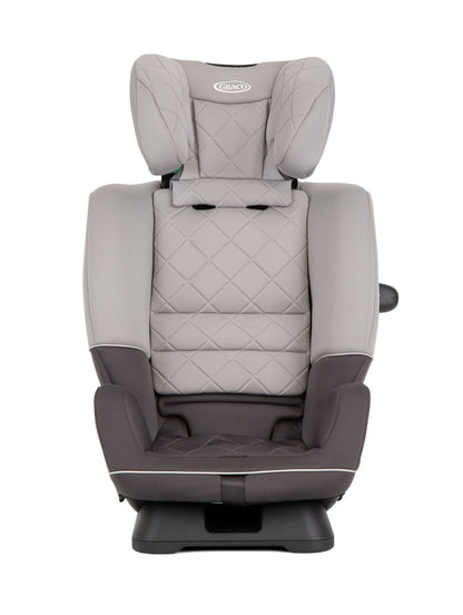Graco SlimFit R129 All-in-One Convertible Car Seat, Birth to 12 years (40-145cm). Rearward facing until approx. 4yrs (40-105cm), Forward facing from approx. 3.5 to 12 years (100-145cm), Iron fashion
