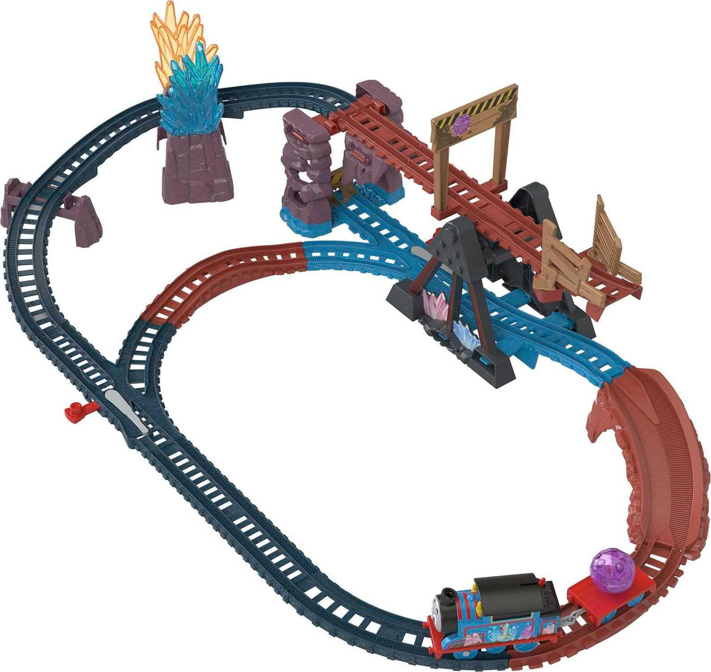 Thomas & Friends Motorized Toy Train Set Crystal Caves Adventure with Thomas, Tipping Bridge & 8 Ft of Track for Preschool Kids Ages 3+ Years, HMC28