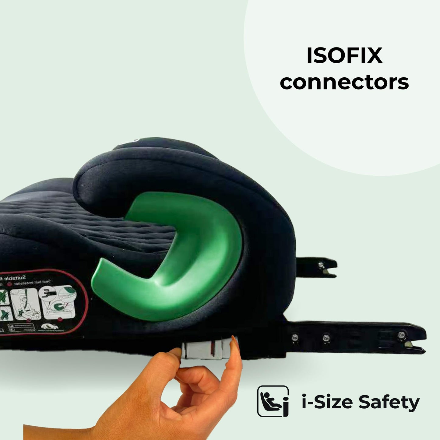 My Babiie MBCSB25 Child Booster Seat - ISOFIX, R129 i-Size 125-150cm (Group 3, 6 to 12 Years Approx.) Portable Kids Car Seat, Comfortable, Compact, Lightweight, Ideal for Travel - Quilted Black