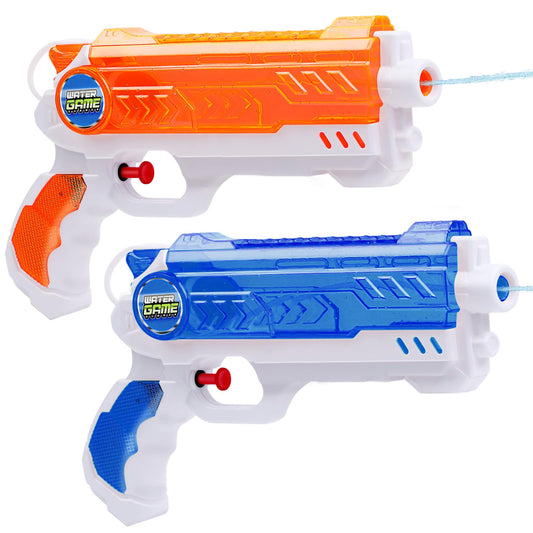 Quanquer water guns for kids, 280ml capacity with 9-meter range, outdoor summer pool toy for boys and girls, 2-pack.