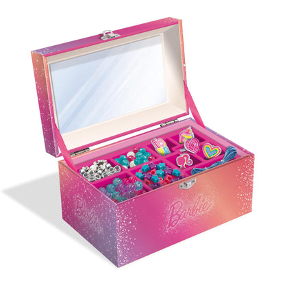 Lisciani - BARBIE - We Dream Together Jewellery Box - Jewellery Box to Create for Children From 5 Years - Activity Without Screen - Fine Motor Skills, Creativity and Storage - Beads and Charm Kit