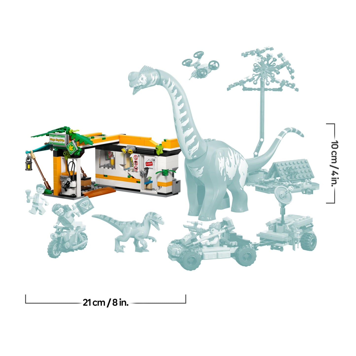 LEGO Jurassic World Raptor & Titanosaurus Tracking Mission - Dinosaur Toy incl. 3 Minifigures, Off-Road Car & Motorbike - Gift for 7+ Year Old Boys & Girls - 76973