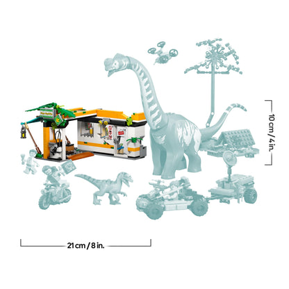 LEGO Jurassic World Raptor & Titanosaurus Tracking Mission - Dinosaur Toy incl. 3 Minifigures, Off-Road Car & Motorbike - Gift for 7+ Year Old Boys & Girls - 76973