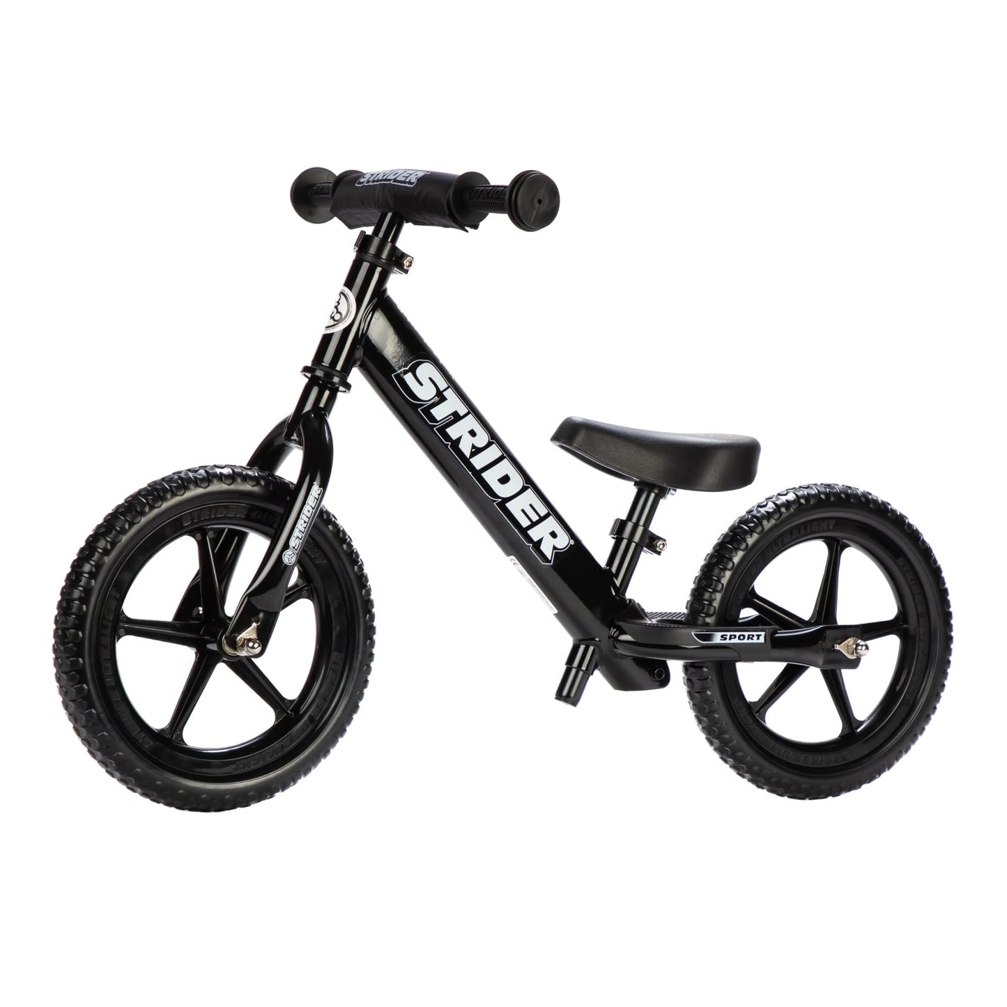 Strider 12 Sport Bike - No Pedal Balance Bicycle for Kids - 1 to 4 Years - Black