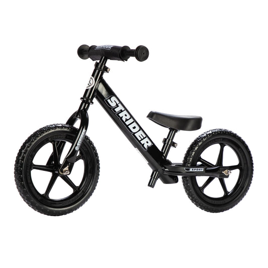 Strider 12 Sport Bike - No Pedal Balance Bicycle for Kids - 1 to 4 Years - Black