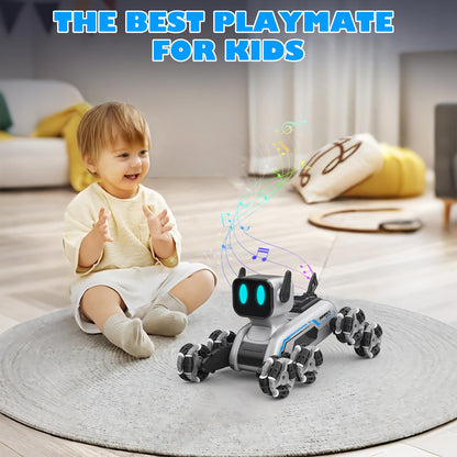 SIMREX Robot Dog RC Stunt Car Toys - Interactive Remote Control Car with Gesture Control & Mecanum Wheels, LED Eyes, 3 Sound Effects, Birthday Gift for Kids Boys Girls Ages 6+