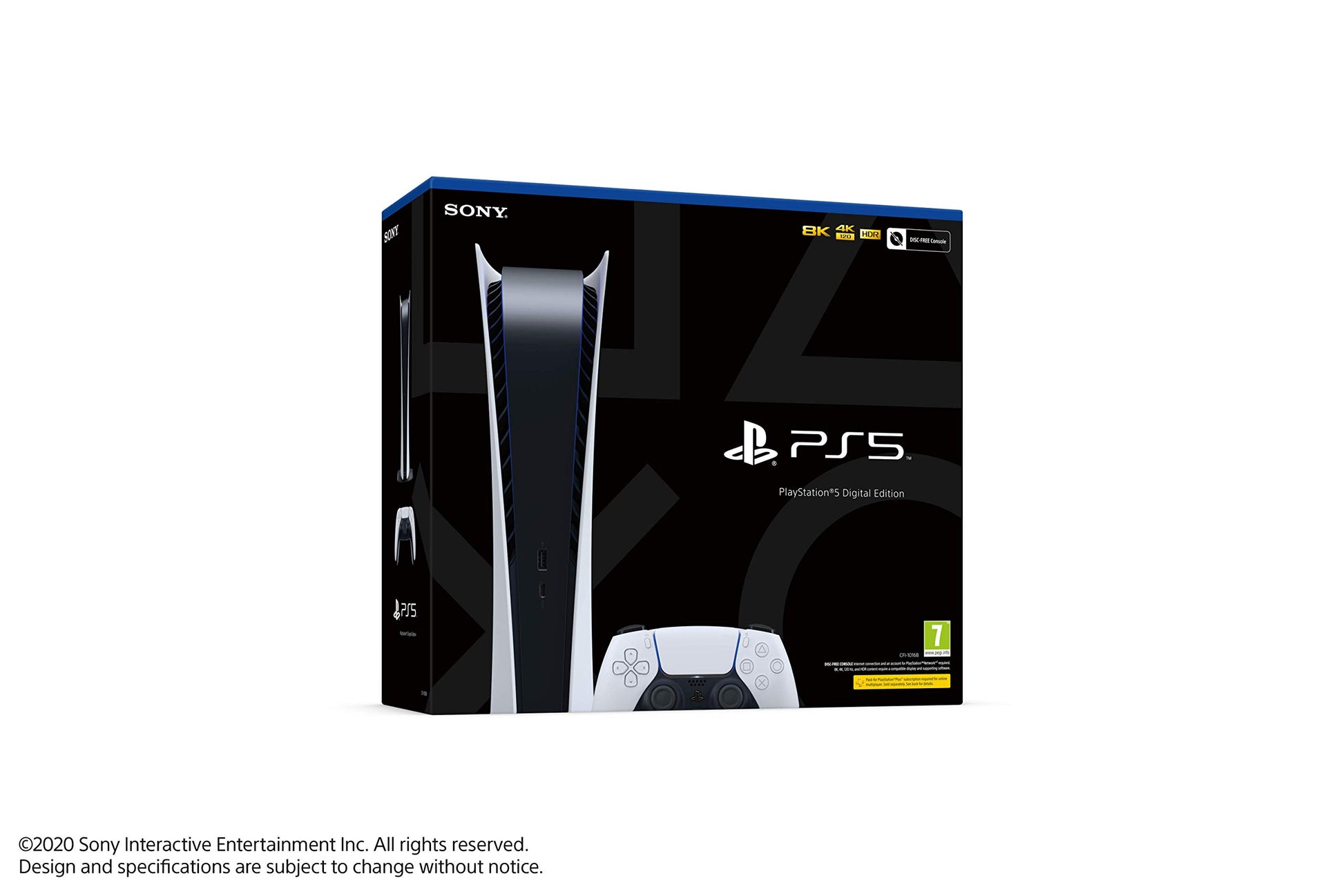 Digital edition Sony PlayStation 5 console with sleek black design and disc-less setup, ready for gaming in the modern entertainment setup.