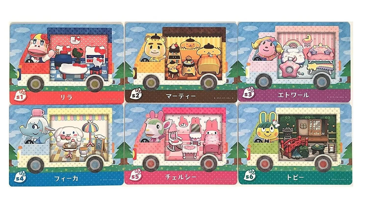 Nintendo Animal Crossing Amiibo Cards featuring Sanrio characters, including two cards in a Cosy Companions pack.