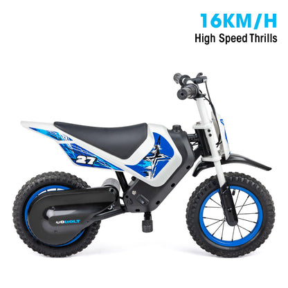 Xootz Cobolt Kids Electric Motorbike, 150W Motor 8/16 km/h Speed Modes, 14.4V Lithium Battery, Handbrake, Padded Seat and Mudguard, Motorcycle Gift For Kids Age 6+