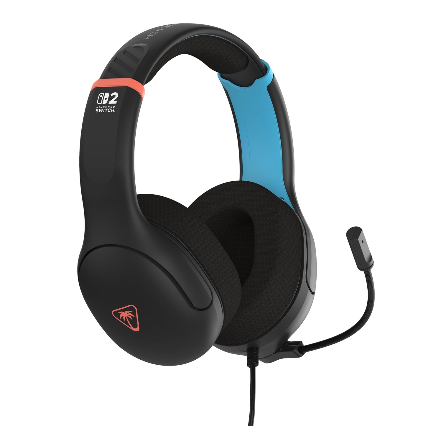 Turtle Beach Airlite Fit charcoal black wired gaming headset with flip-to-mute mic and over-ear design for Nintendo Switch.