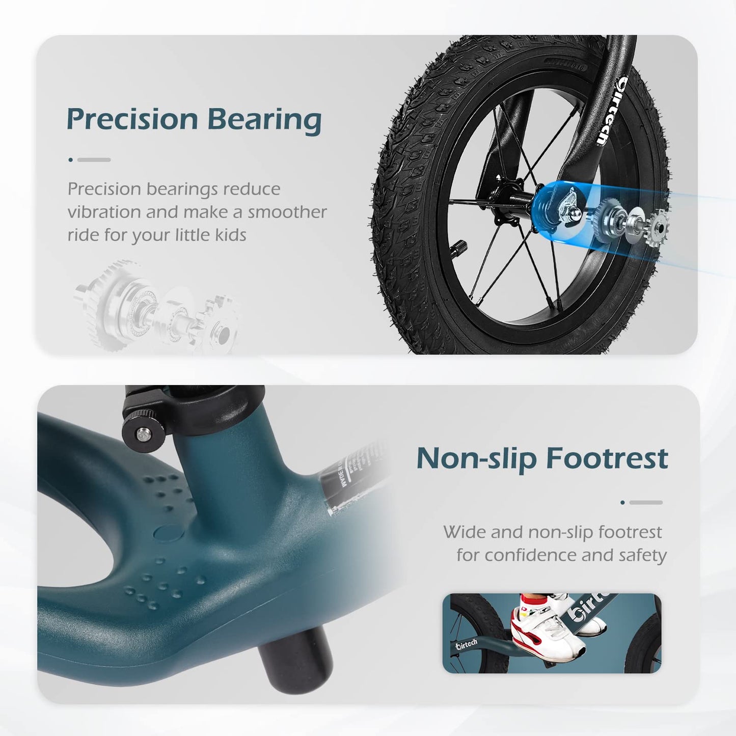 Hello-5ive 12" Balance Bike for 2, 3, 4, 5 Year Old Boys and Girls, Lightweight Nylon Frame Toddler Training Bike No Pedal Bikes for Kids with Adjustable Seat and Air Tires (Green)