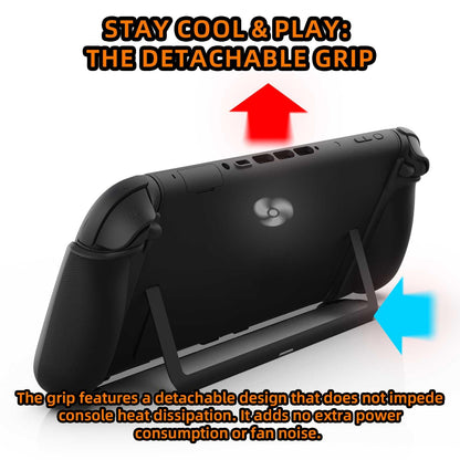 IFYOO NexGrip ergonomic grip set for Nintendo Switch 2 Joycons, black grip case with ergonomic design and controller compatibility.