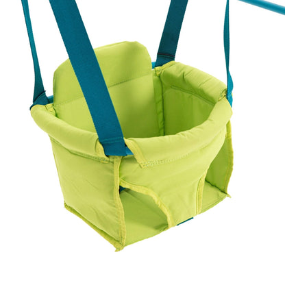 TP Toys foldaway baby swing with powder-coated metal frame, non-slip feet, suitable for indoor and outdoor use for babies 6 months+