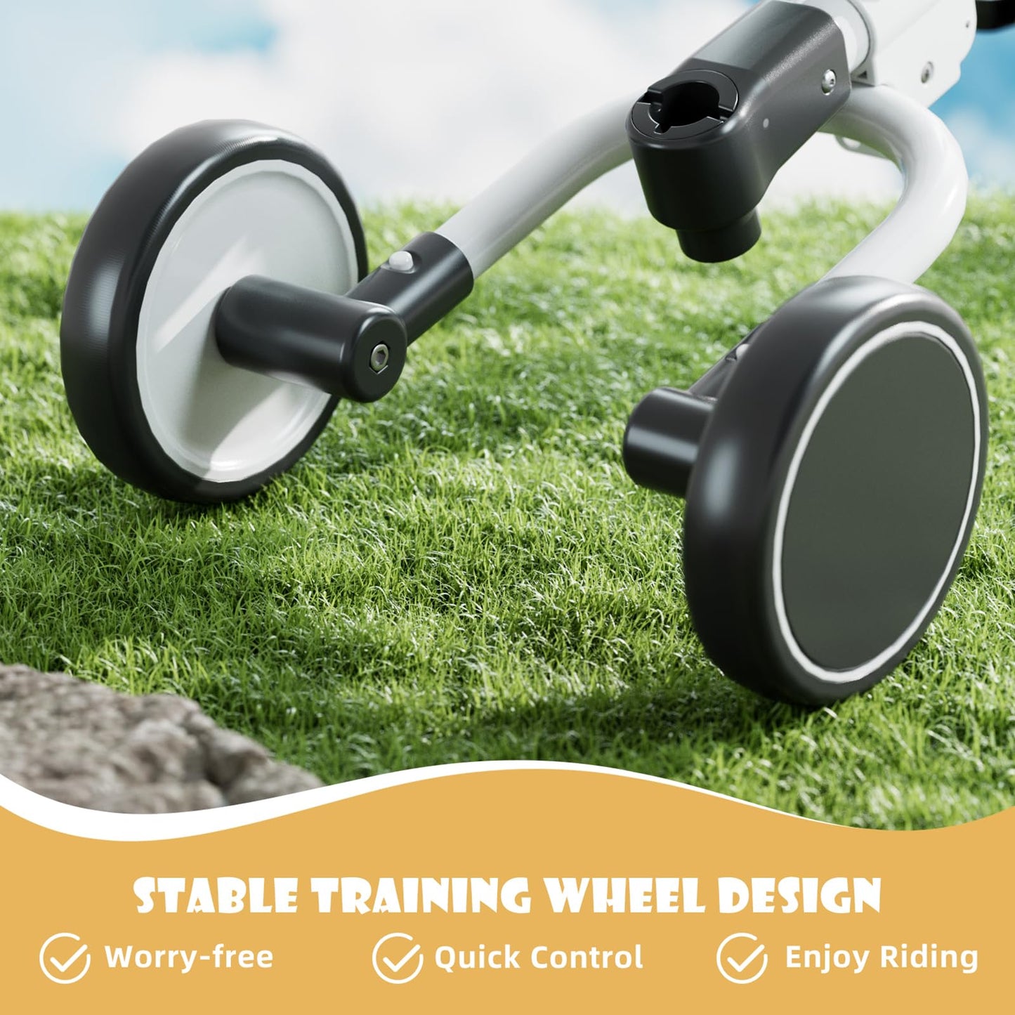 KORIMEFA Tricycle for 1-3 Years Old, 5 in 1 Balance Bike with Push Handle, Adjustable Seat, Removable Pedals, Toddler Trike for Boy & Girl, White