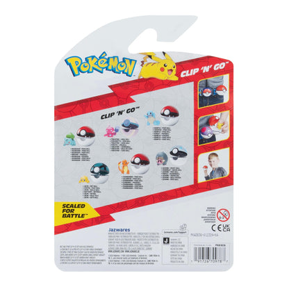 Pokémon Clip ‘N’ Go Squirtle figure with Poké Ball accessory, showcasing the 2-inch battle figure in vibrant colors.