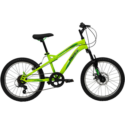 Huffy Extent 20-Inch Boys’ Mountain Bike, 6-Speed Microshift Gear System, Front Suspension, Durable Steel Frame, All-Terrain Tyres, For Kids Ages 5–9 Years, Antifreeze Green