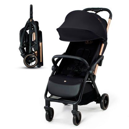 Kinderkraft APINO Buggy up to 22 kg, Reclining Buggy, Stroller, Lightweight - 7.5 kg, Automatic Folding, Adjustable Backrest to Reclining Position, Ideal for Travel, Black