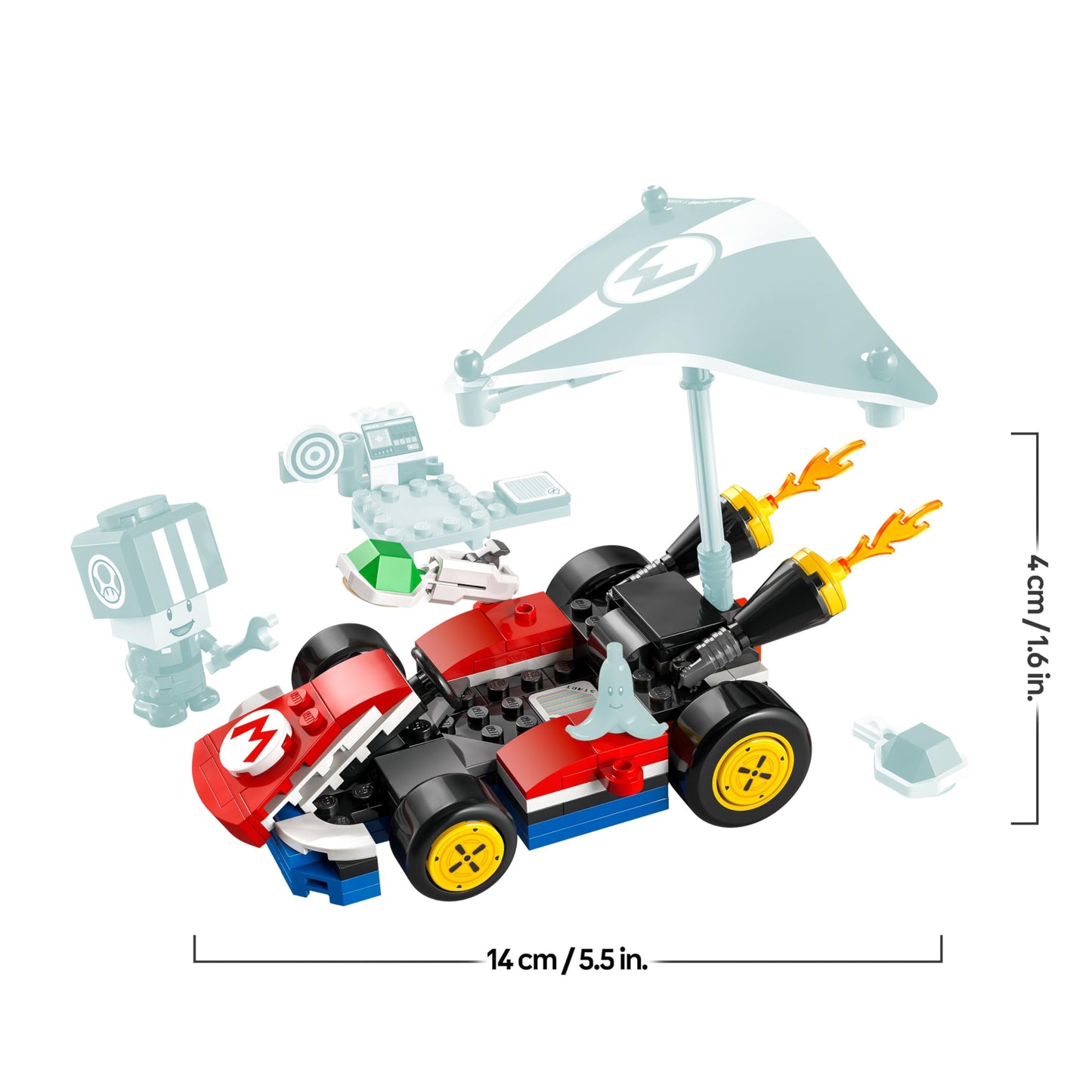 LEGO Super Mario Mario Kart standard kart toy set with Toad figure, ideal for kids and fans of creative play and gaming.