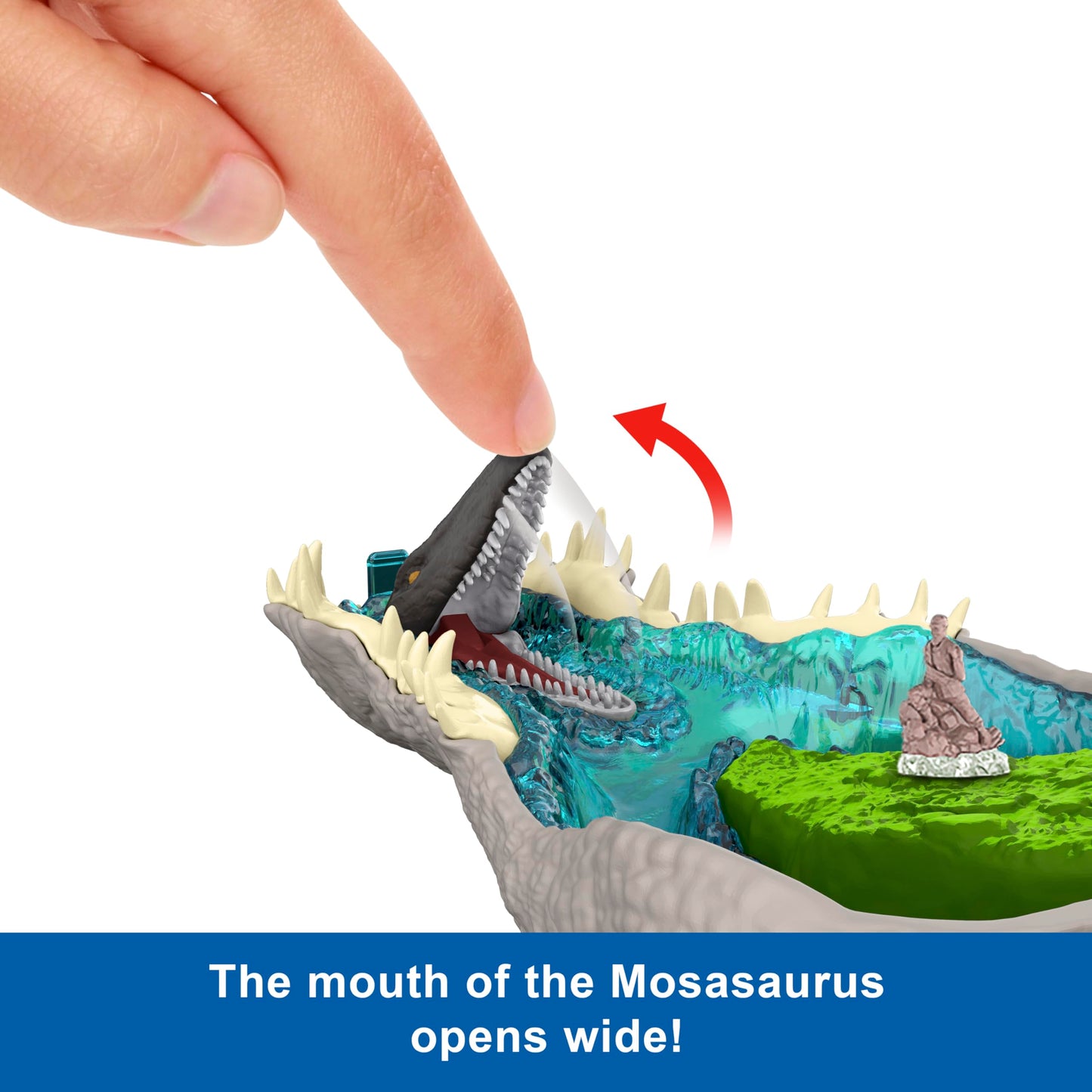Mattel Jurassic World Rebirth Micro Adventure Playset, Spinosaurus Head Opens to 4 Interactive Features, 3 Micro Figures, Dinosaur Toy, JGB98