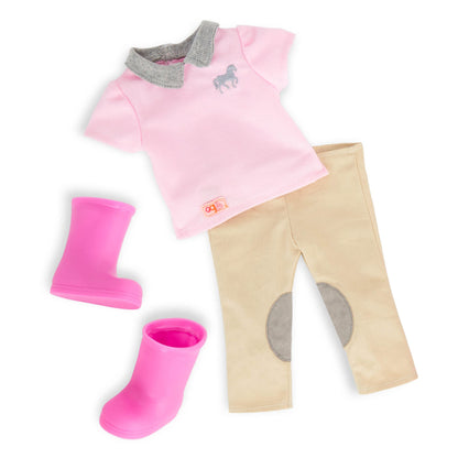Our Generation Tamera Deluxe Doll in equestrian outfit with brushable blonde hair and storybook for imaginative play.