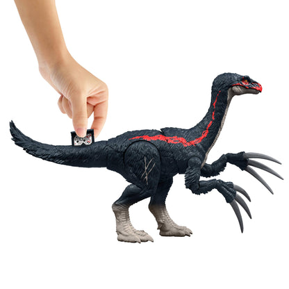 Mattel Jurassic World Chaos Theory Slash N Roar Therizinosaurus Dinosaur Action Figure Toy, Attack Claws & Sound, Digital Play, JCG17