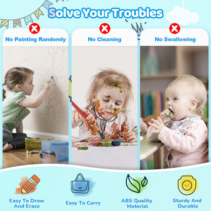 Kikidex Magnetic Drawing Board for 1-3 year old Kids, Girl Toys for Toddlers, Birthday for 1 2 3 Year Old, Etch a Sketch for Kids, Doodle Board for Age 1-3 (Mint Blue)