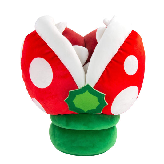 Club Mocchi Mocchi Mega Piranha plush toy, 40 cm Super Mario soft toy for boys and girls bedroom decor and accessories.