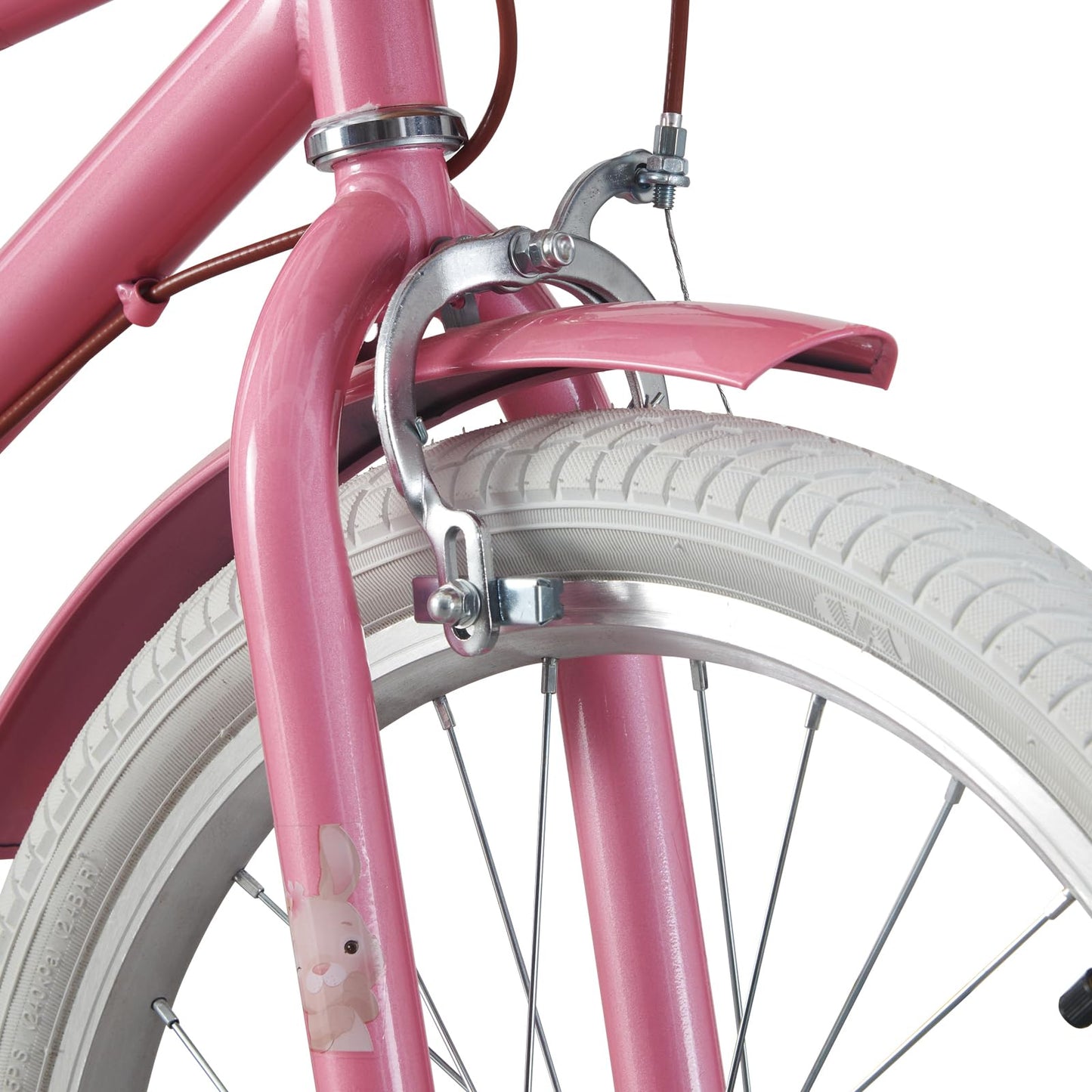 BSTSEL Kids Bike 16" 18" 20" 22“ Pink Baby Girls Children Bicycle with Basket, Rear Bracket, Silent Stabilizers and Double Brakes Ages 5-12 Years Old 16-20 inch Girls Bike Gift (18 inch)