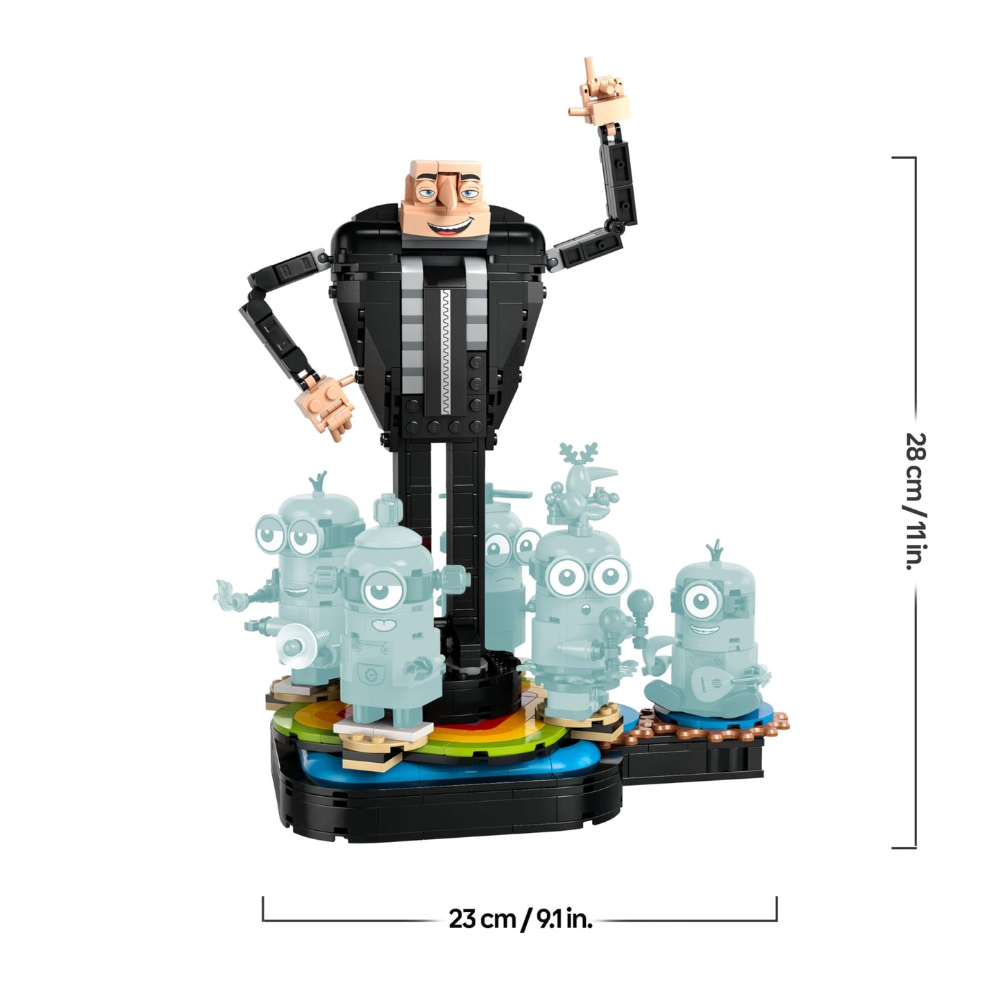 LEGO Despicable Me playset featuring buildable Gru and Minions figures for kids aged 9 and up, ideal for independent play.