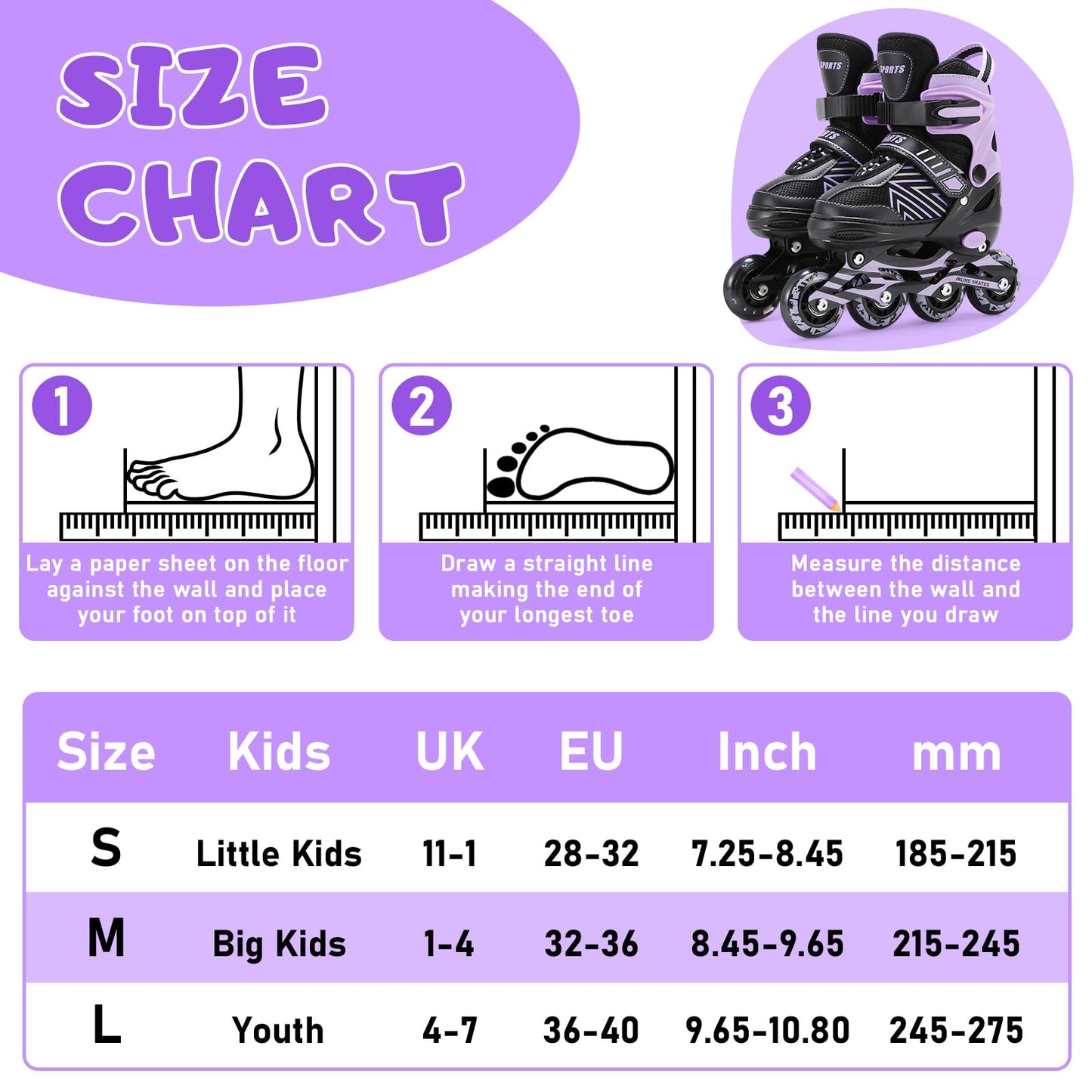 Ylaide kids inline roller skates for girls and boys with adjustable size and light-up wheels, ideal for beginners.