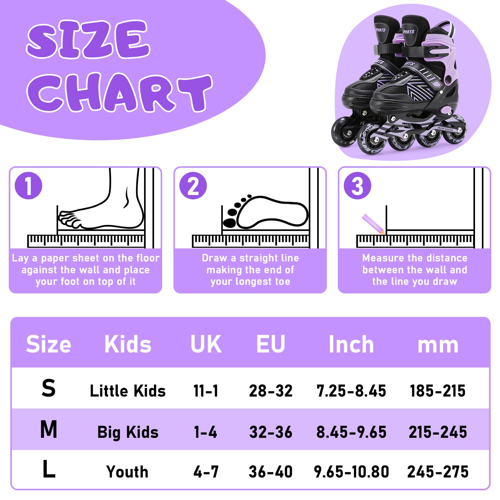 Ylaide kids inline roller skates for girls and boys with adjustable size and light-up wheels, ideal for beginners.