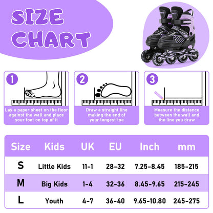 Ylaide kids inline roller skates for girls and boys with adjustable size and light-up wheels, ideal for beginners.
