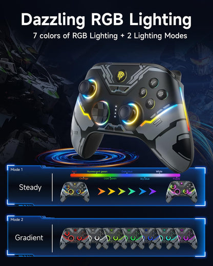 EasySMX X15 wireless PC controller with hall triggers and joysticks, compatible with Windows, Android, Steam, and Switch.