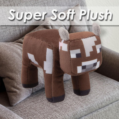 VFM - Minecraft Cow Soft Toy Clip On Video Game Character-Officially Licensed Toy Plush Stuffed Toy Plush Toy Cute Stuffed Plushie, Gifts for Birthday, Valentine's Day Christmas - 13cm Brown