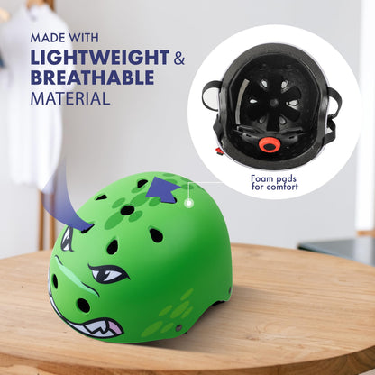 KAYMAN Kids Bike Helmet age 3 to 12, Adjustable Safety Gear for Boys and Girls, Suited to Scooter, Cycling, Skateboard & Roller Skating - Protection for Boys & Girls