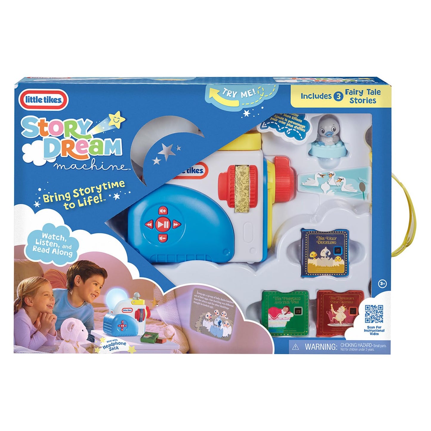 Little Tikes Story Dream Machine Starter Pack with 3 Classic Fairytale Stories - Light, Sound, and Audio Projector for Kids - Includes 3 Stories and 1 Character - For Kids Ages 3+ Years