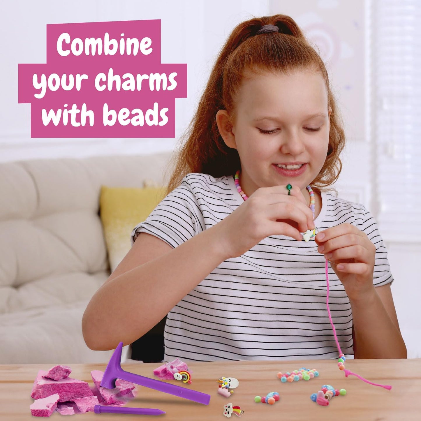 Science4you Jewellery Excavation Kit for Kids – Discover All the Incredible Beads, Arts and Crafts Kit to Make Your Own Friendship Bracelet, A Bead Bracelet Set Gift for Girls and Boys Age 6 7 8 9+