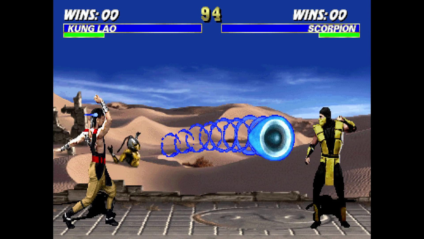 Atari Mortal Kombat: Legacy Kollection Switch 2 game case with artwork and game disc visible.