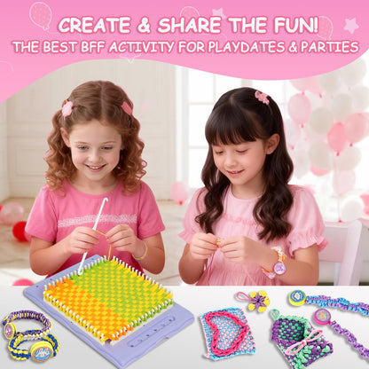 ZQIN Friendship Bracelet Making Kit for Girls 8+: Quick Maker DIY Arts and Crafts Toys, Best Christmas & Birthday Gifts for 6-12 Year Old Girls (Pink)