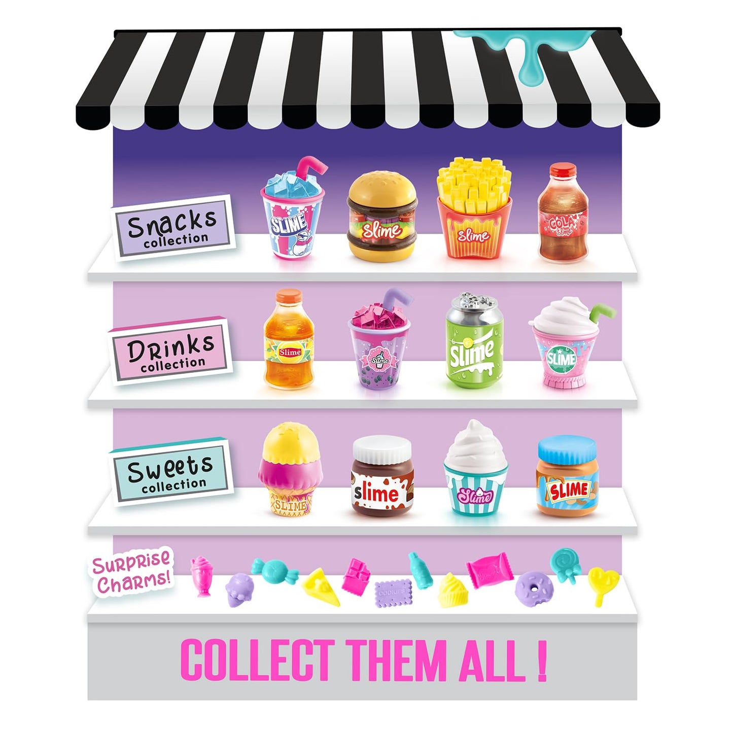 Colorful mini market case with Canal Toys So Slime DIY slime, featuring collectible shakers and a fun, mess-free slime for kids.