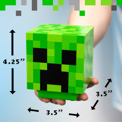 Minecraft Creeper Desk Light with Official Creeper Sounds, Handheld Night Light for Kids Room or Gamer Décor Officially Licensed Minecraft Gifts | Paladone, Green