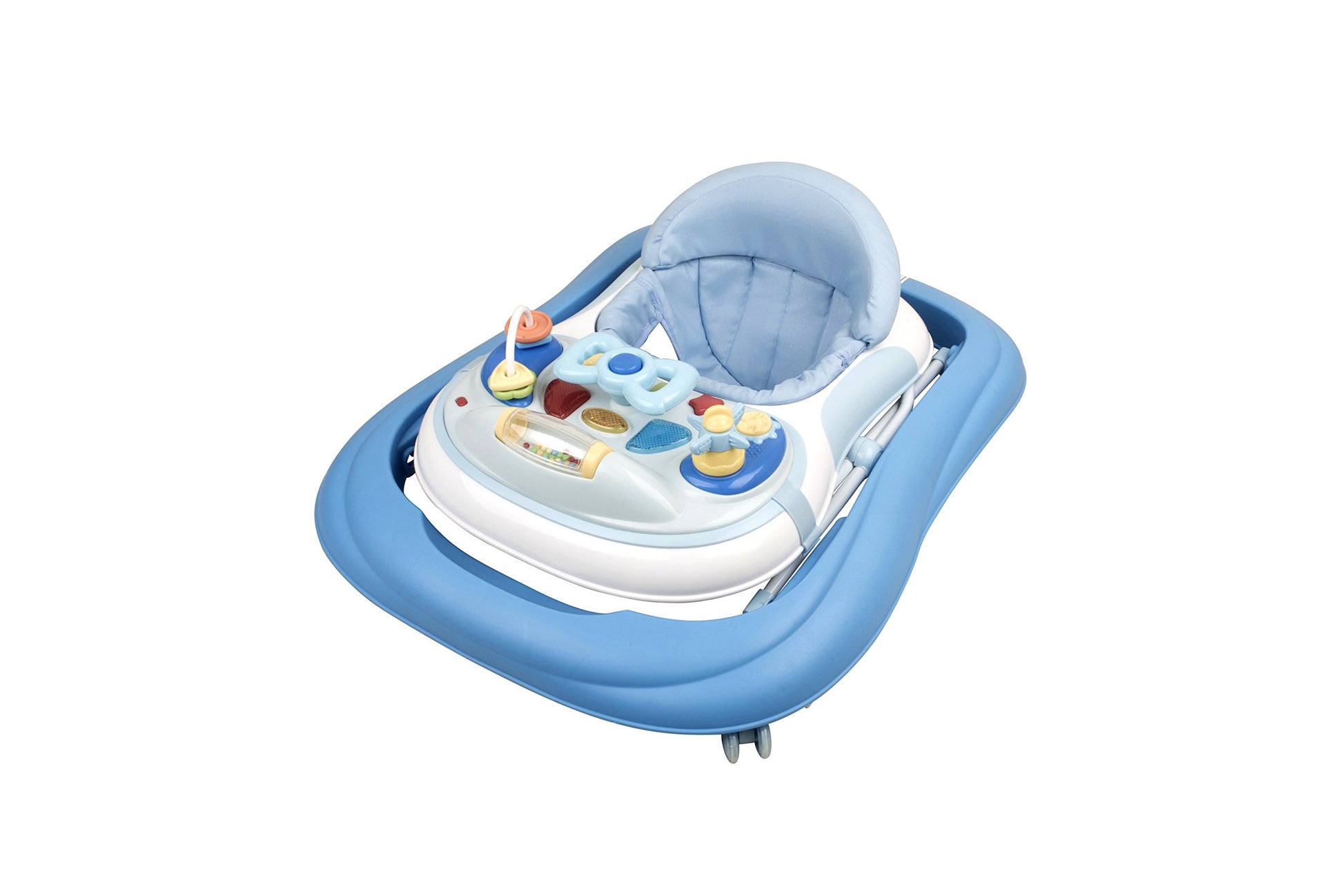 Babyco baby walker with lights and music, featuring colorful wheels and a comfortable seat for early walking development.