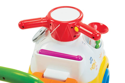Little People Ultimate Toddler Ride-On Toy with Music & Lights by Jakks Pacific – 5 Marching Tunes, Instrument Play Mode, Detachable Trumpet, Engine Sounds, Under-Seat Storage, Batteries Included