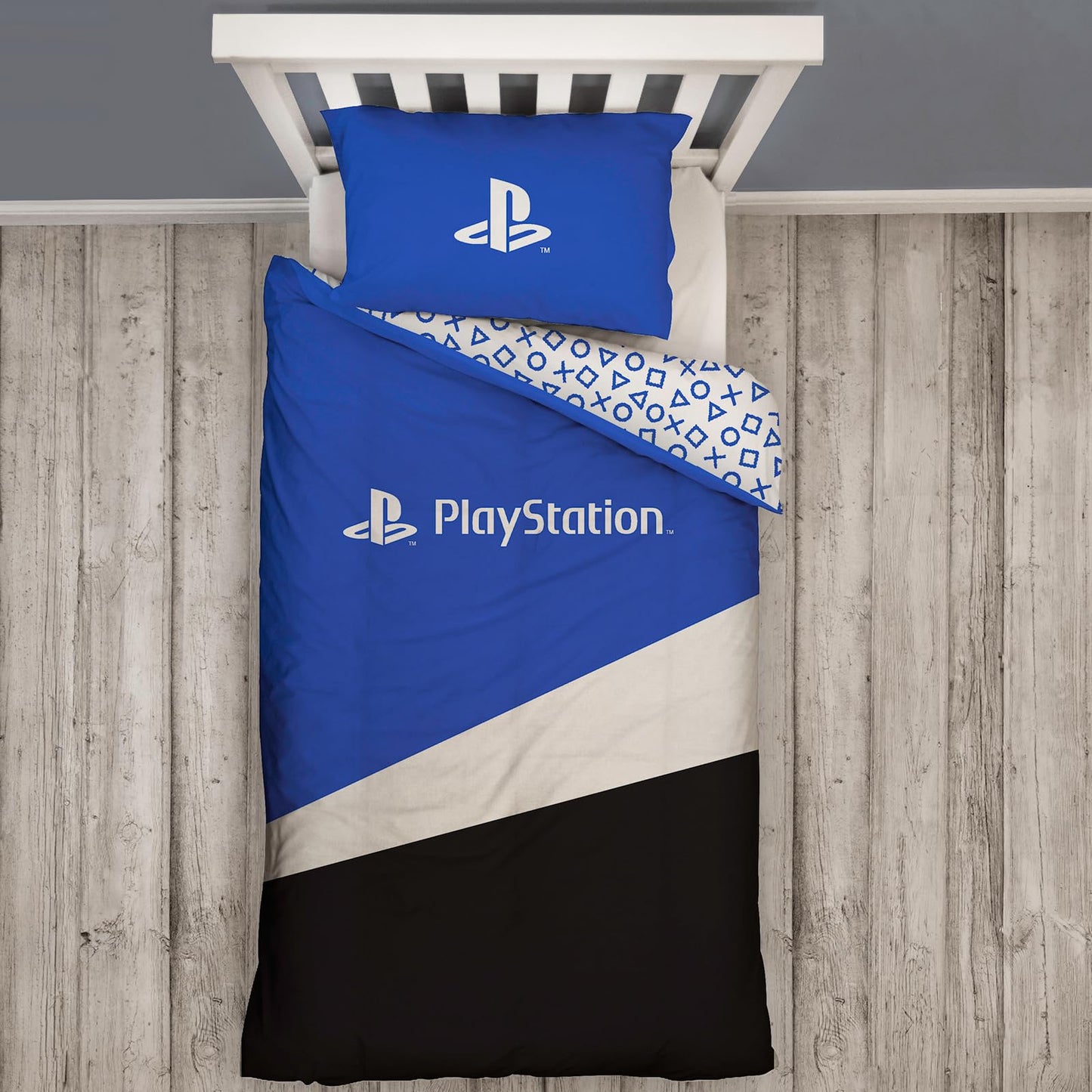 Character World PlayStation Official Single Duvet Cover Set, Banner Design | Reversible 2 Sided Bedding Cover Official Merchandise Including Matching Pillow Case | Gaming Single Bed Quilt