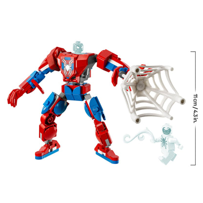 LEGO Marvel Spider-Man Mech and Anti-Venom figures, featuring two minifigures for imaginative play, set 76308.
