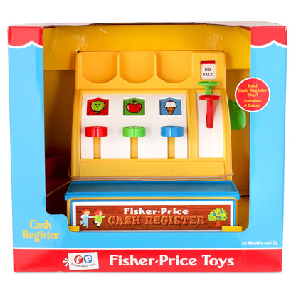Fisher Price Classics | Cash Register | Educational and Learning Toy, Ideal for Toddler Role Play, Classic Toy with Retro-Style Packaging, Suitable for Boys and Girls Ages 2+ | Basic Fun 2073