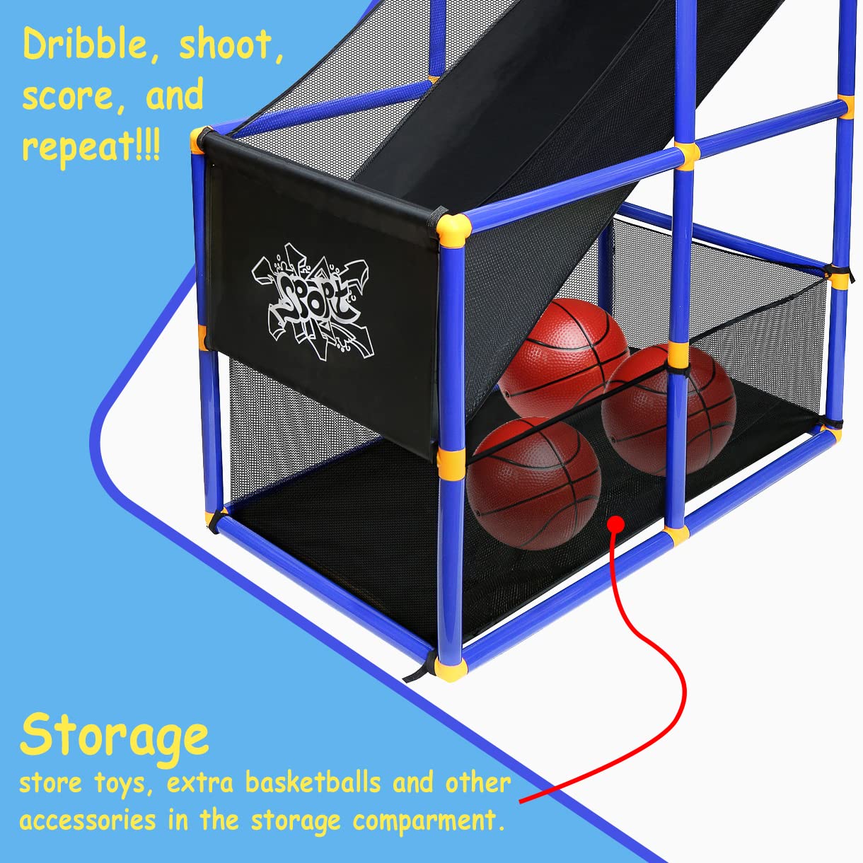 Kiddie Play King Sport Basketball arcade Hoop Rack Toy Basketball Hoop Arcade Game indoor Sports Toys for Kids Indoor/Outdoor Basketball Stand for Boys and Girls| Stable Base Stand