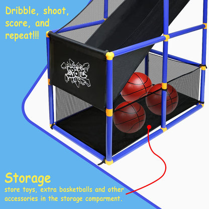 Kiddie Play King Sport Basketball arcade Hoop Rack Toy Basketball Hoop Arcade Game indoor Sports Toys for Kids Indoor/Outdoor Basketball Stand for Boys and Girls| Stable Base Stand