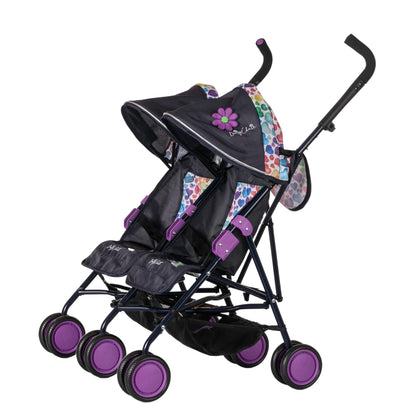 Daisy Chain Zipp Twin Max Dolls Pushchair – Adjustable handles from 76-82cm. For ages 4,5,6,7,8 or 9 years. (Rainbow Hearts)